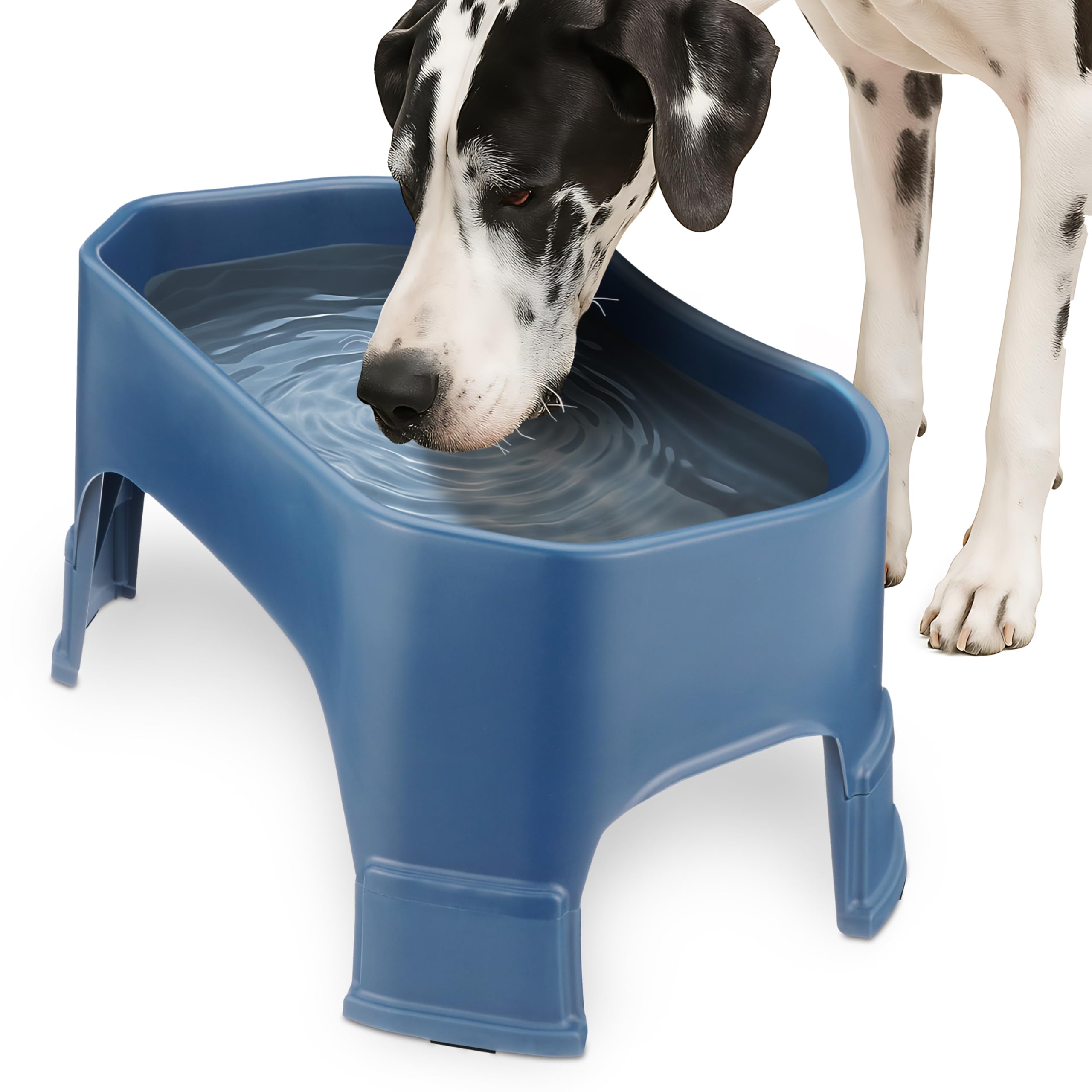 Neater Pet Brands Extra Large Water Bowl for Dogs, Raised Outdoor Dog Water Bowl (2.25 Gallon XL Capacity), Big Trough Style Food Dish for Indoors or