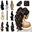 FELENDY Ponytail Extension Claw 18 20 Curly Wavy Straight Clip in Hairpiece One Piece A Jaw Long Pony Tails for Women Dark Black