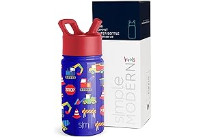 Simple Modern Kid Bottle Water: 14oz Stainless Steel Insulated Tumbler for Toddlers, Boys