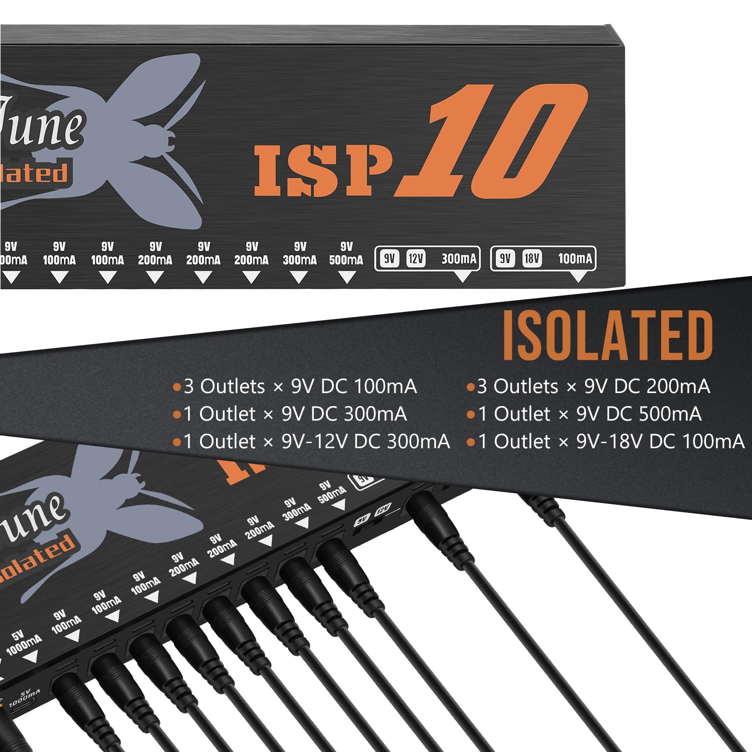 Gitarre Isoliertes Pedal Netzteil 12 DC Ausgänge Voll Isoliert für 9V/12V/18V Effektpedal