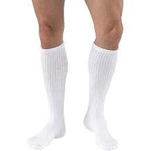 JOBST SensiFoot Diabetic Compression Socks for Men and Women 8-15 mmHg with Seamless Toe and Moisture Management - Extra Padding in Toe, Foot, and Heel Area - Knee High - Closed Toe - White, Small