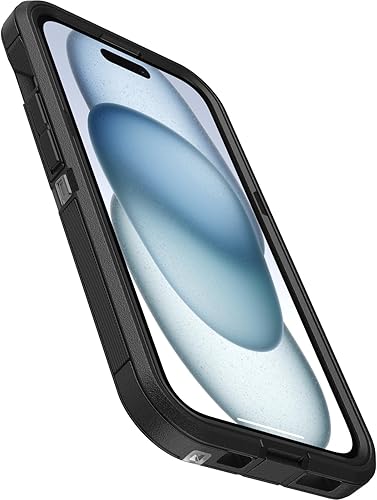 Miniatura 3 de OtterBox Funda transparente para iPhone 15, iPhone 14 y iPhone 13 Defender Series XT, lado oscuro (negrotransparente), sin pantalla, resistente, se