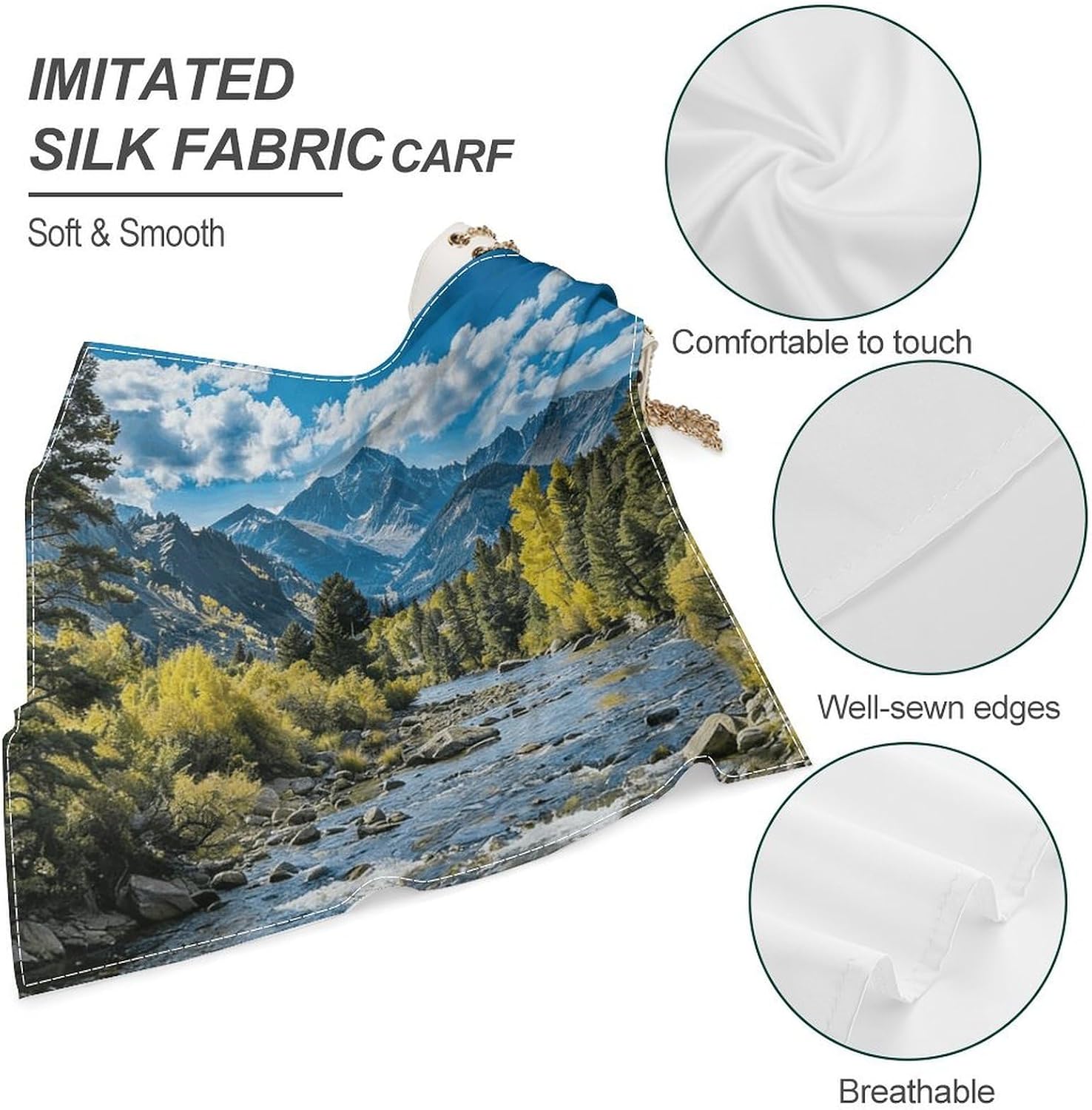 Mountain Multi-purpose Bandana Print Square Scarf image 3
