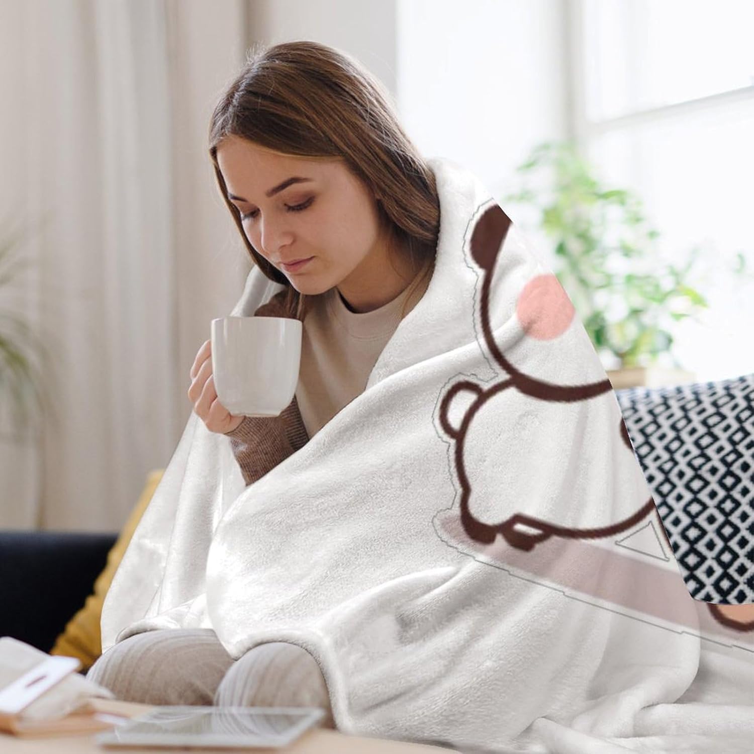 Panda Bear Bubu and Dudu 18 New Flannel Plush Throw Sofa Blankets Bed Fit Couch Living Room Blanket 50x60 Inch