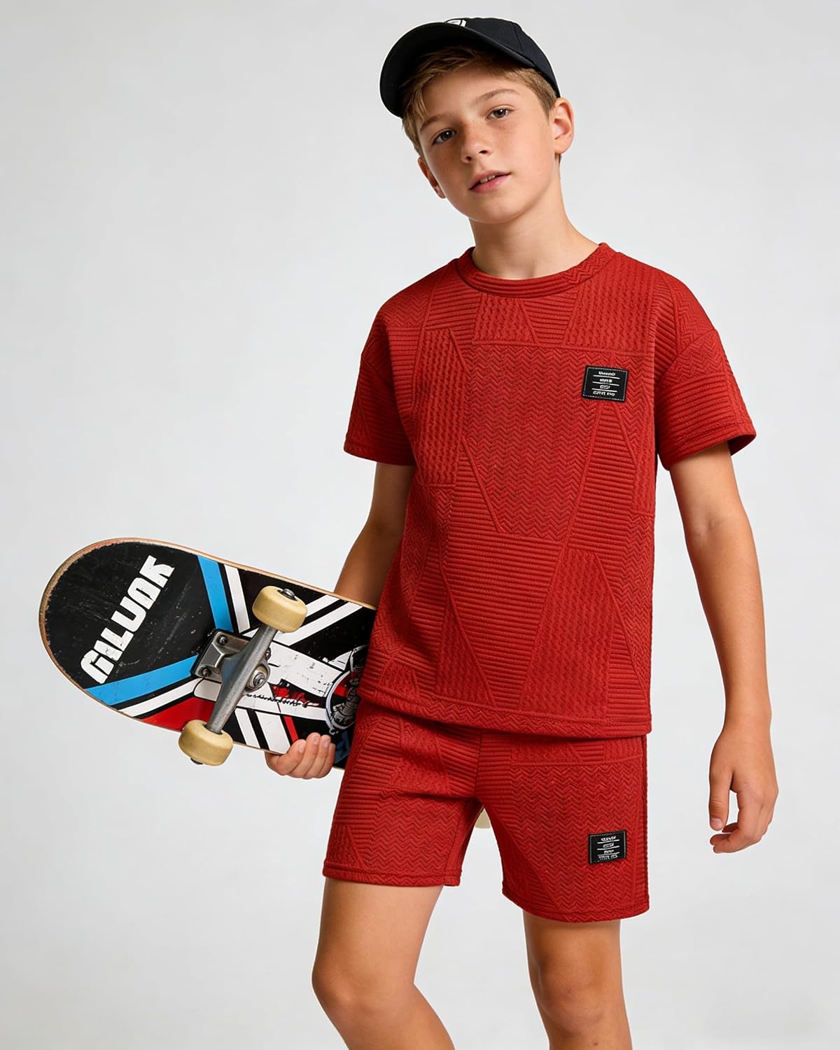 Cakaner Tween Boys Clothes Summer Short Sleeve Top & Shorts Set 2-Piece Casual Outfit Size 6-12 Years image 2