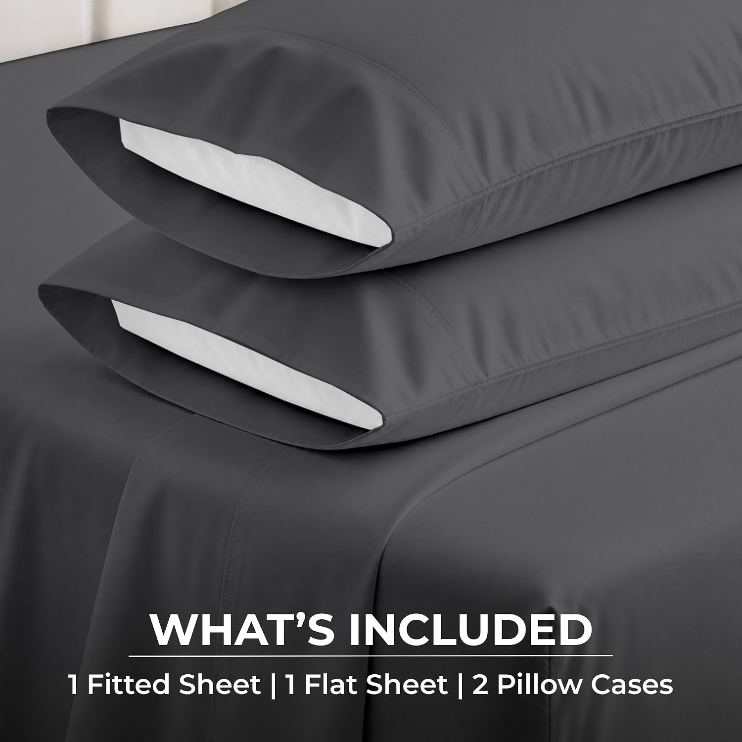 SGI bedding 100% Egyptian Cotton Sheets Full XL Size – 600 Thread Count Sheets Set, Soft, Cooling, 15" Deep Pocket, Luxury Hotel Bedding, Breathable, Durable - Dark Gray
