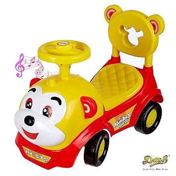 Dash Baby Toy Monkey Ride On , Baby car , Kids car , Toy car , Push Car with Musical Tunes Toy for 1 Year Old Baby (Red)