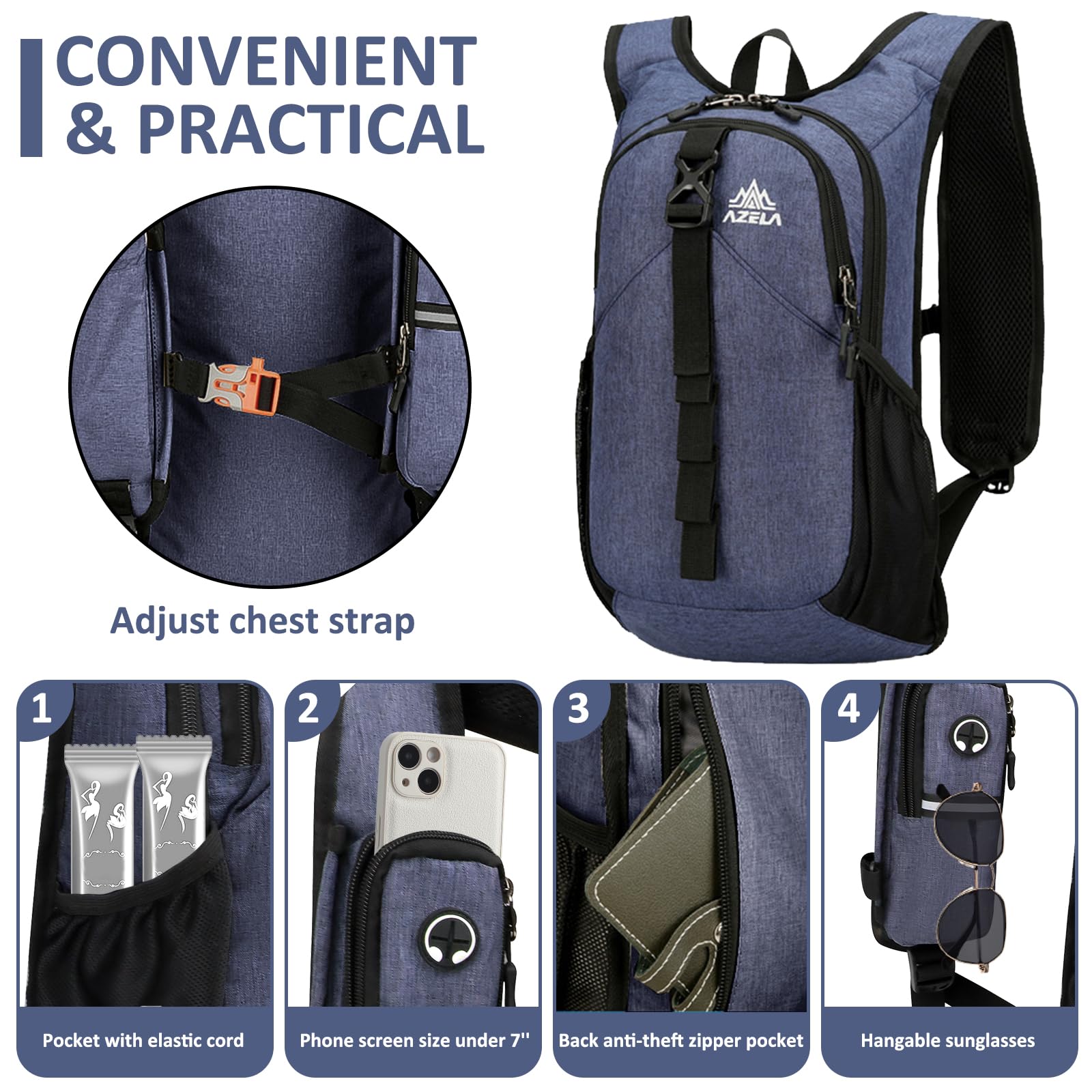 Mochila plegable gris ultraligera de 15 l, impermeable, mochila de viaje, mochila de senderismo para trekking, negocios, viajes cortos al aire libre, hombre y mujer