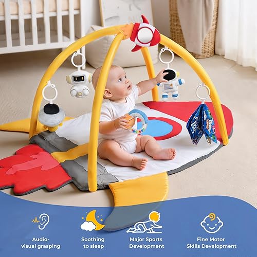 Miniatura 5 de IPOZITO Alfombrilla de gimnasio y actividades para el desarrollo sensorial, tapete de juego para mejorar las habilidades motoras y el seguimiento