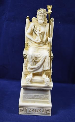 Miniatura 2 de Estia Creations Zeus Escultura Trono Estatua Dios Griego Antiguo Rey de Todos los Dioses