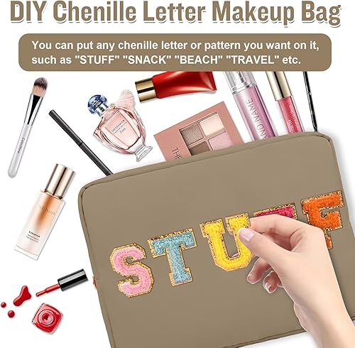 Miniatura 7 de izuzta Nylon Lager Pequeño Slim Mini Maquillaje Bolsa Organizador, Caqui, Viajes