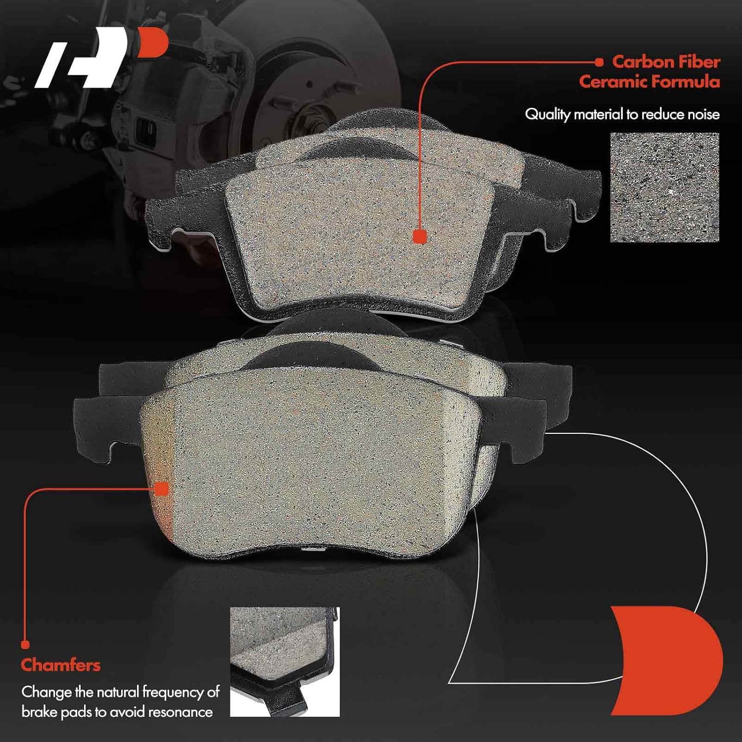 A-Premium Front and Rear Ceramic Brake Pads Set Compatible with Volvo Models - S60 2001-2009, S80 1999-2006, V70 2001-2007, XC70 2003-2007, with Hardware, 8-Pack