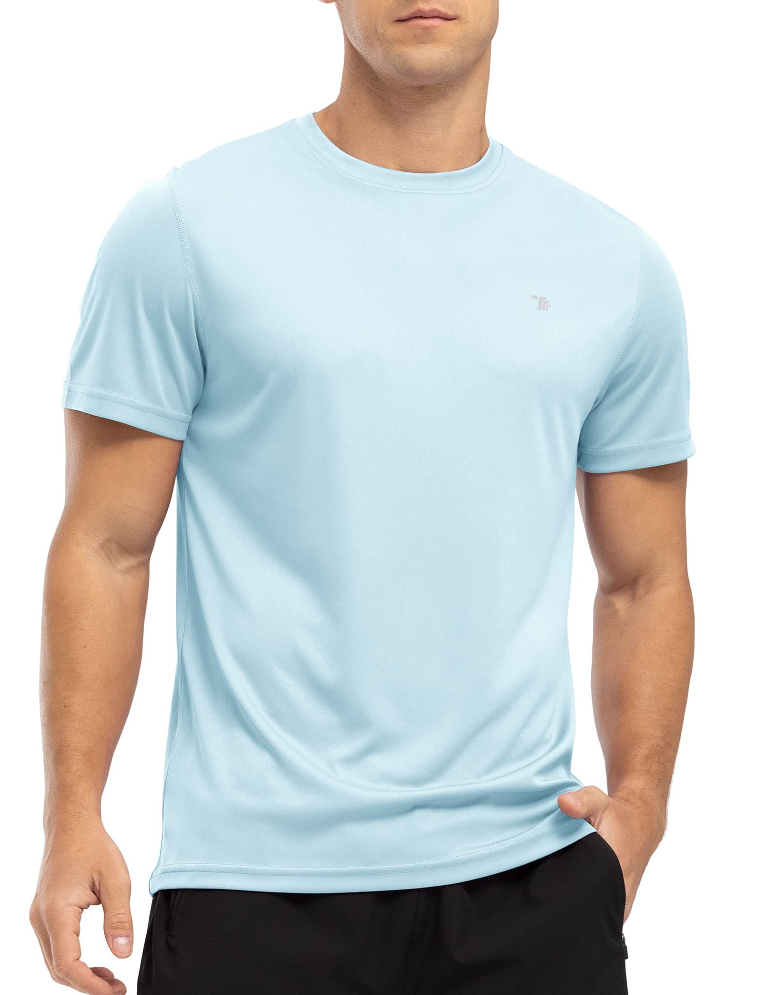YSENTO Herren Rashguard Schwimmshirt UV Shirt Schnelltrocknend Kurzarm Sommer Sonnenschutz Wasser Shirts