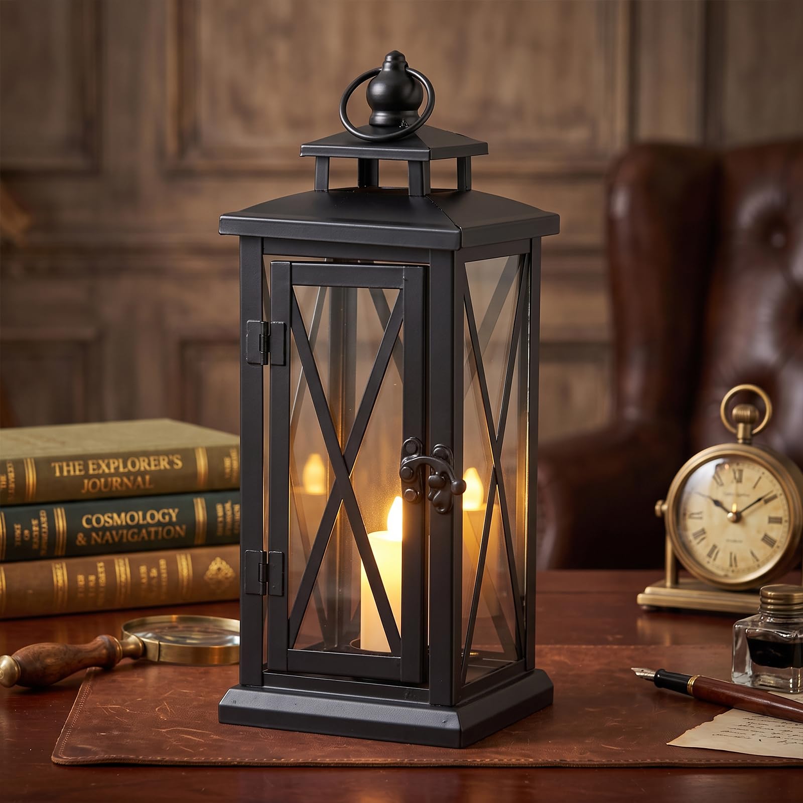 Laternen für draußen Grablaterne Friedhof Wetterfest, 40 cm Laterne Outdoor Windlicht, Große Laternen Metall Kerzen deko Grabschmuck Grabdekoration, Tischdeko Outdoor Grablicht windlicht