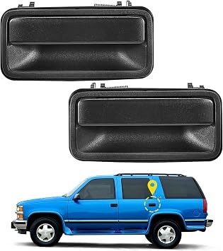 Rear Exterior Door Handle Driver & Passenger Side Replace 15742233 15742234 | Compatible with 1995-1999 Chevy Tahoe Suburban GMC Yukon, C1500 C2500 C3500 K1500 K2500 K3500 Outside Door Handles