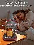Coffee Mug Warmer Smart Cup Warmer for Desk, Upgrade Coffee Warmer with LED Light, 3 Temperature Control and Auto Shut Off Electric Beverage Warmer for Heating Coffee Milk Tea and Hot Chocolate(Wood)