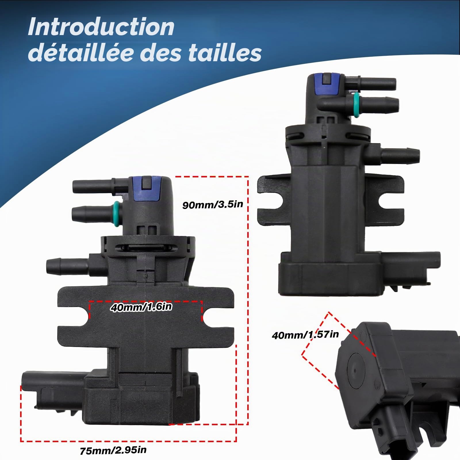 Électrovanne à solénoïde turbo adaptée pour Citroën C3 DS3 Peugeot 3008 208 2008 9665886280 9674084680 9801887680 9810400480 1618.KC 1618.QH