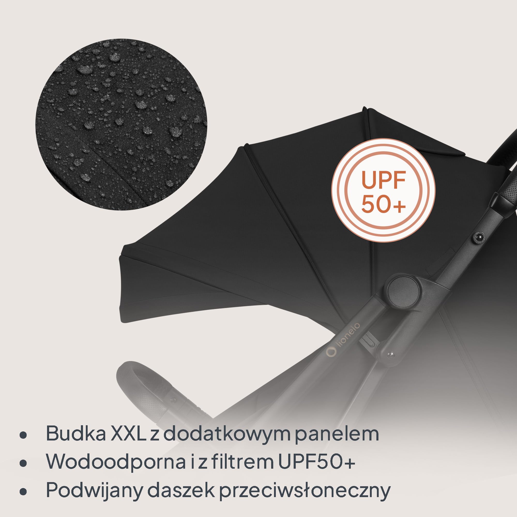Lionelo Tansi wózek podróżny do 22 kg, rozmiar 6 miesięcy – 4 lata, kompaktowy wózek podróżny z kółkami GravelTech, pozycja leżąca, 92 cm, Dri Seat z zabezpieczeniem UPF50+