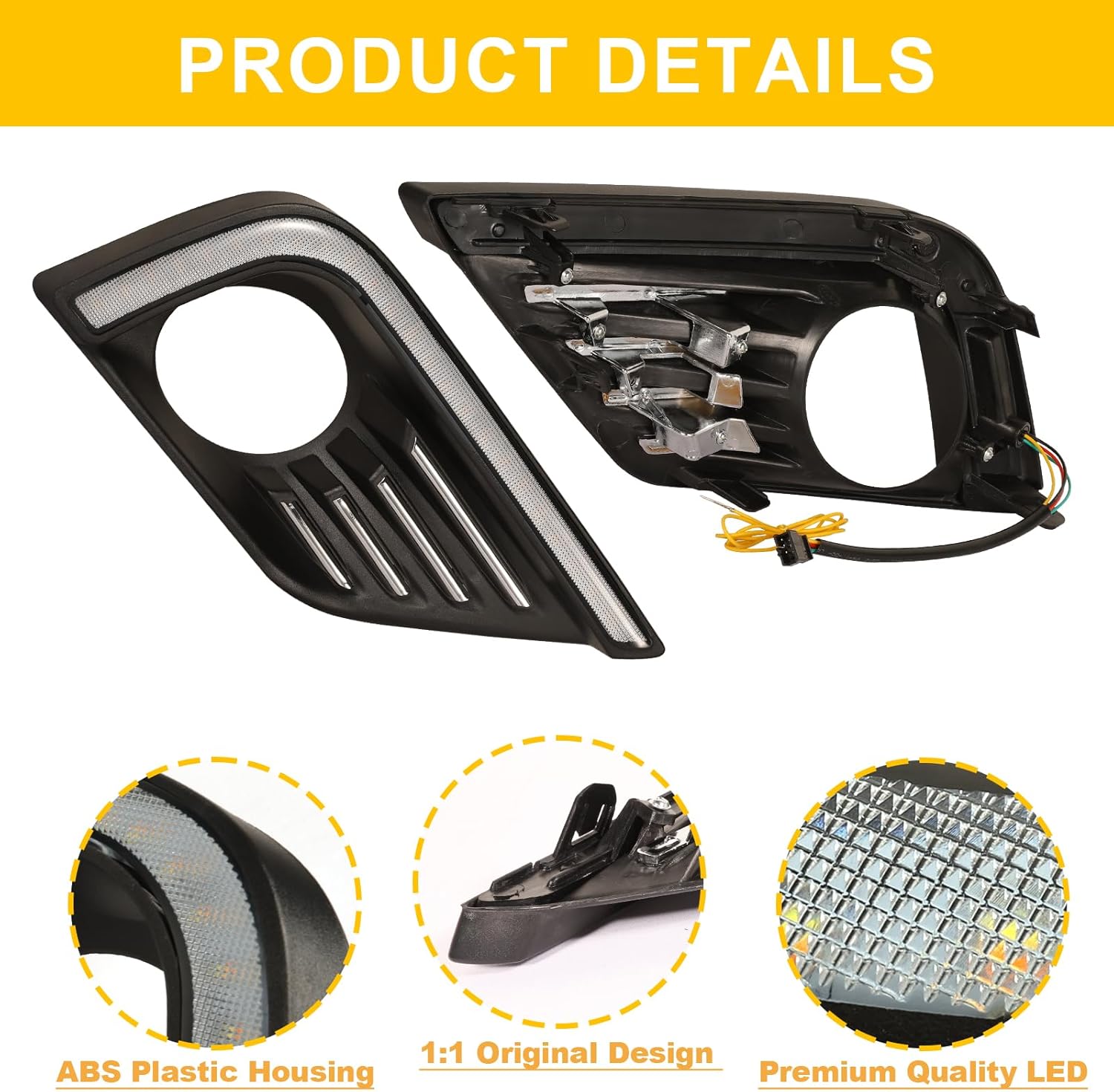 Led Fog Lights Fit for 2016 2017 2018 Nissan Altima Sedan 4Door Led Daytime Running Turn Signal Light,Nissan Altima Fogs light Lamps Assembly (2016Altima-DRL-led)