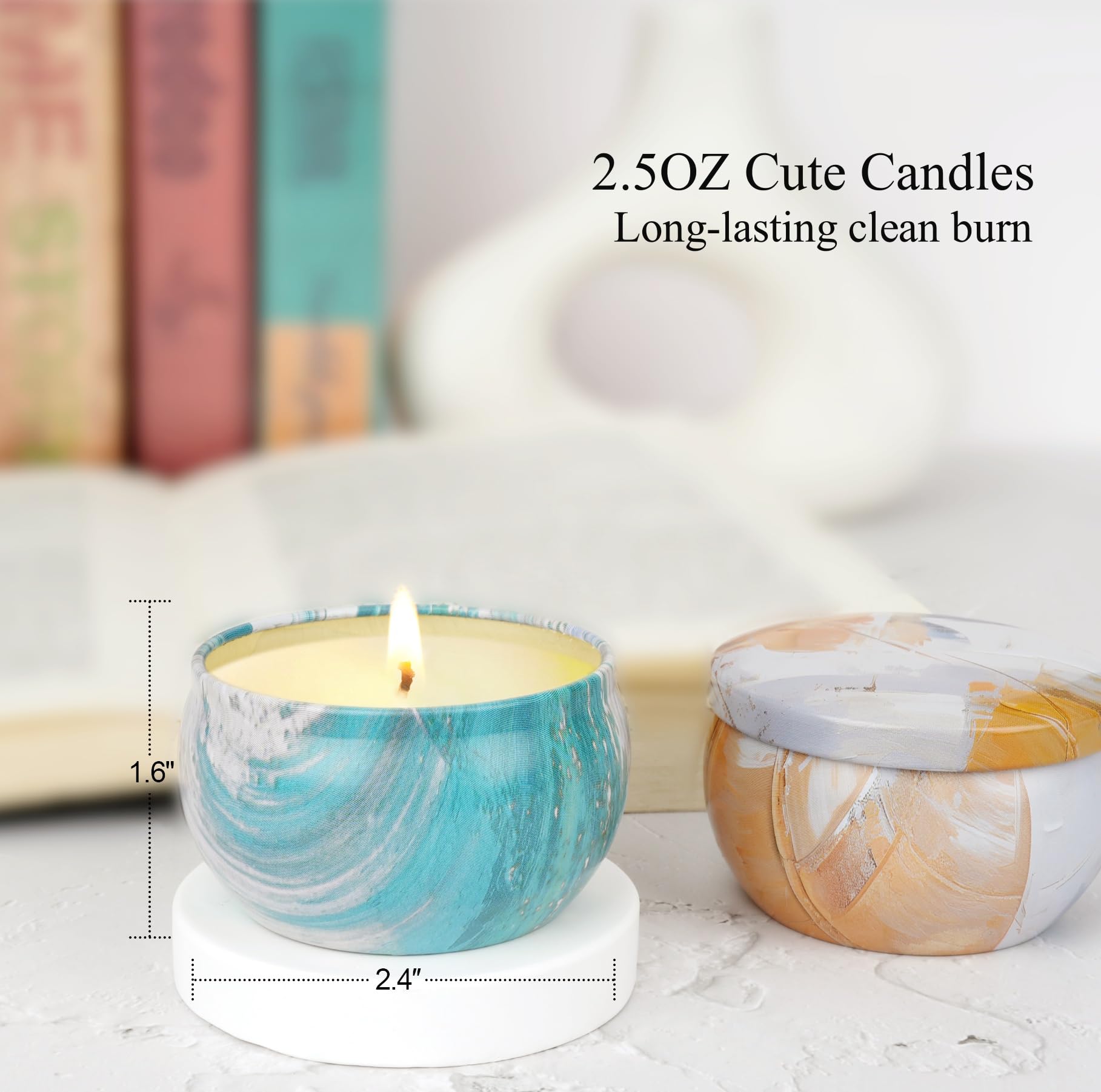 Set regalo candele profumate, 9 pezzi candele profumate con cera soia in barattoli per alleviare lo stress, candela naturale a stoppino profumata per signore regali di Natale profumati