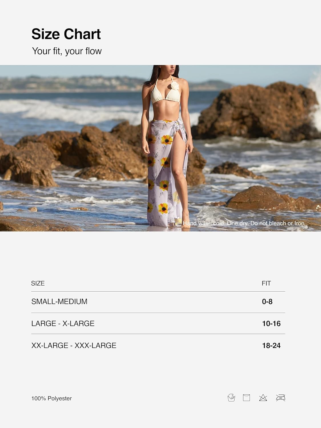 Conceited Women’s Cover Ups for Swimwear - Sheer Chiffon - Sarong Wrap Skirt Bathing Suit for Beach - Image 3