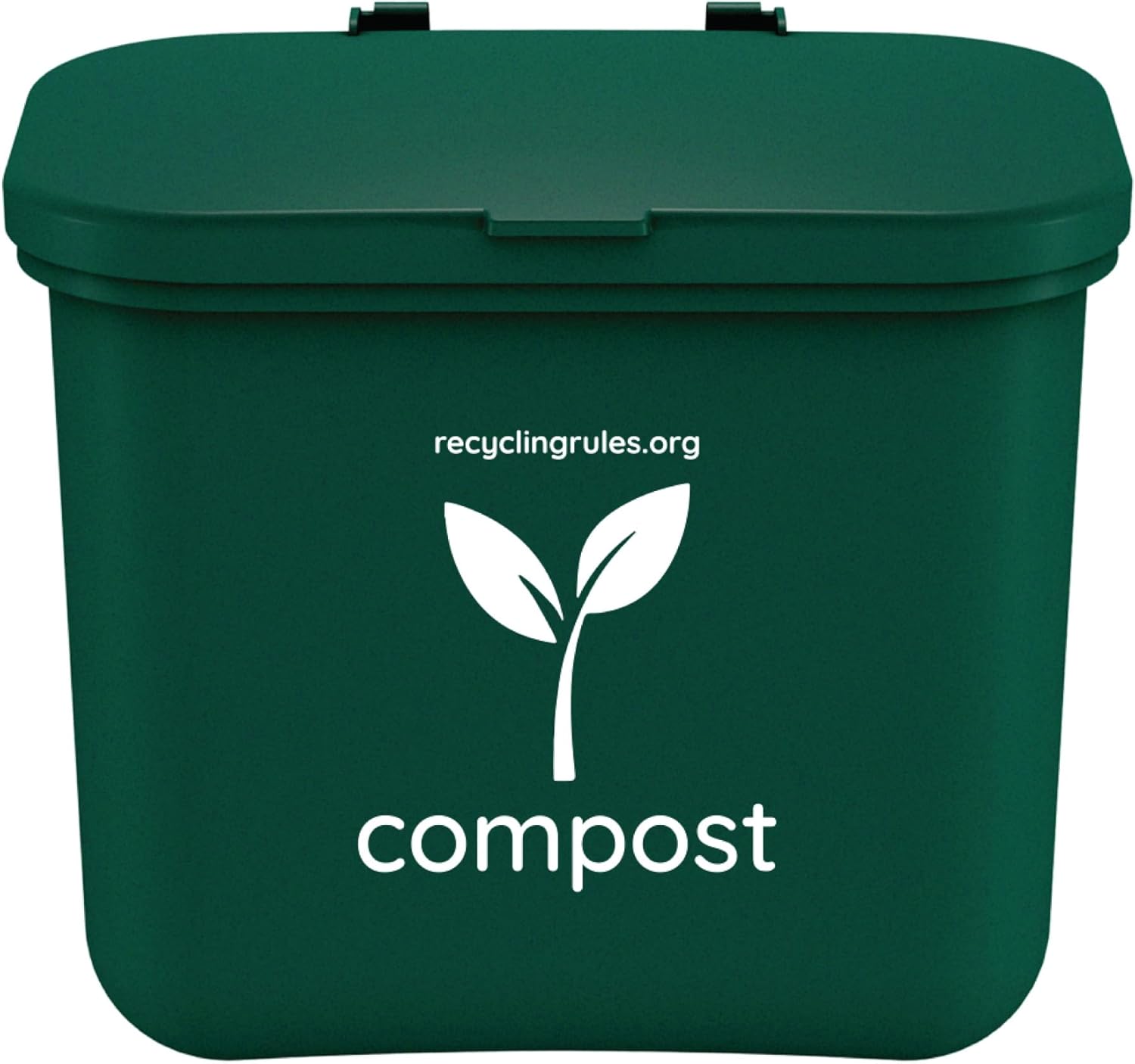 Small Green Compost Bin Container for Hanging on Kitchen Trash Container