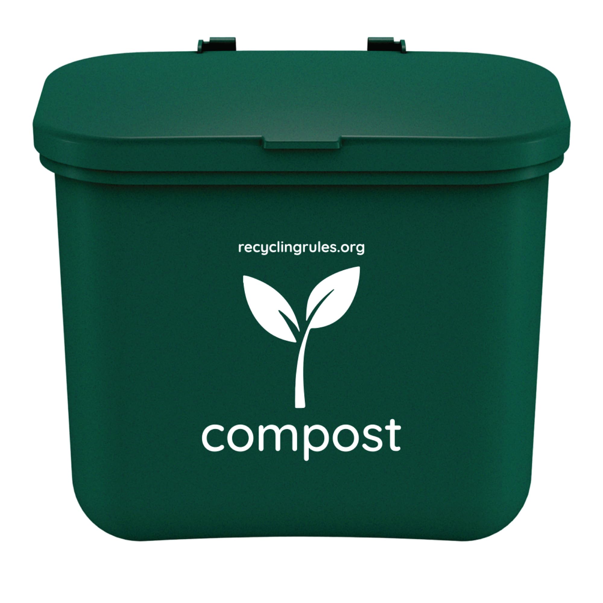 Amazon.com: Recycling Rules Small Green Compost Bin Container for