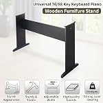 Universal 76 / 88 Key Piano Keyboard Stand, Wooden Furniture Stand Compatible For YMH P Series, CSO PX Series, RLD FP Series Digital Pianos Keyboards - 2 Into 1 Middle Board (Black, M)