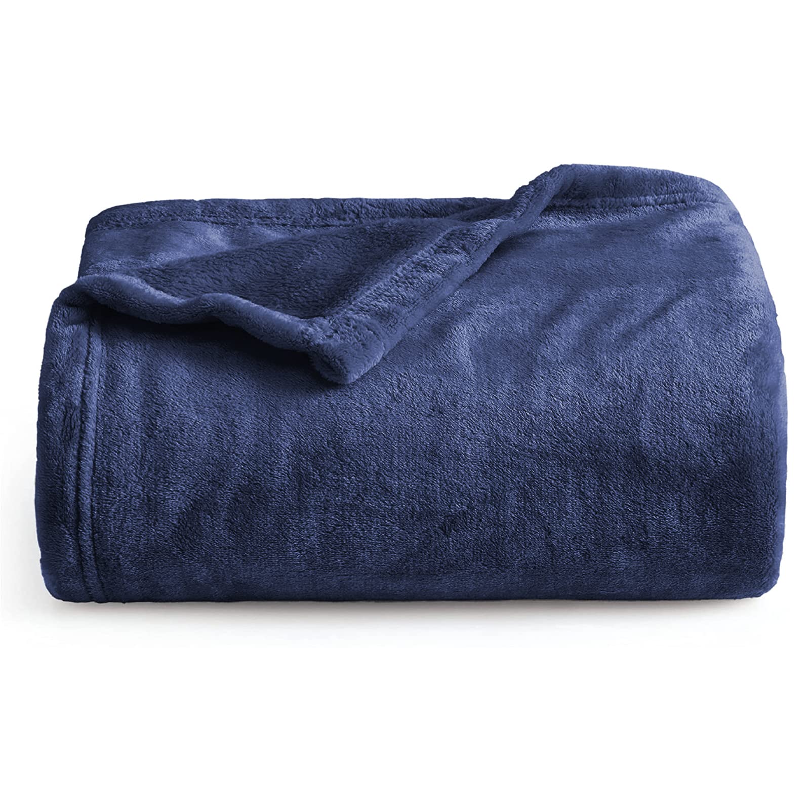 Oxford Homeware Fleece Blanket Sofa Throw Cuddly Reversible Soft Throws for Bed, Couch, Settee, Travel Lightweight and Breathable Blanket fit All Season (Navy, Full/Queen)