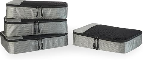 Amazon Essentials 4-Piece Packing Cubes Travel Accessorie...