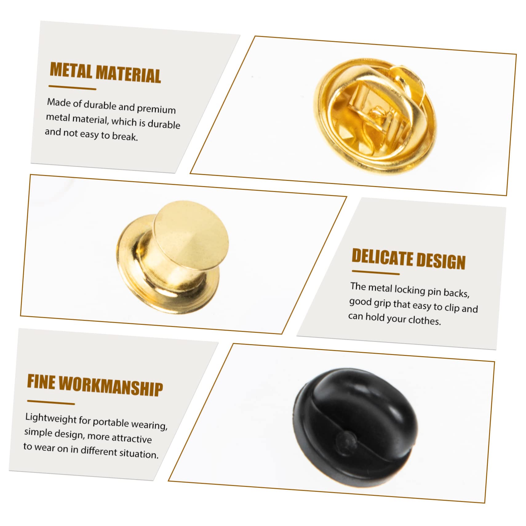jojofuny 3 Sätze Teiliges Set Dekorative Pin Backs Metall Sichere Verschlüsse Für Anstecknadeln Kragen Pins Und Diy Projekte Langlebig Und Leicht Für Broschen Und Abzeichen 84 Stück * 3