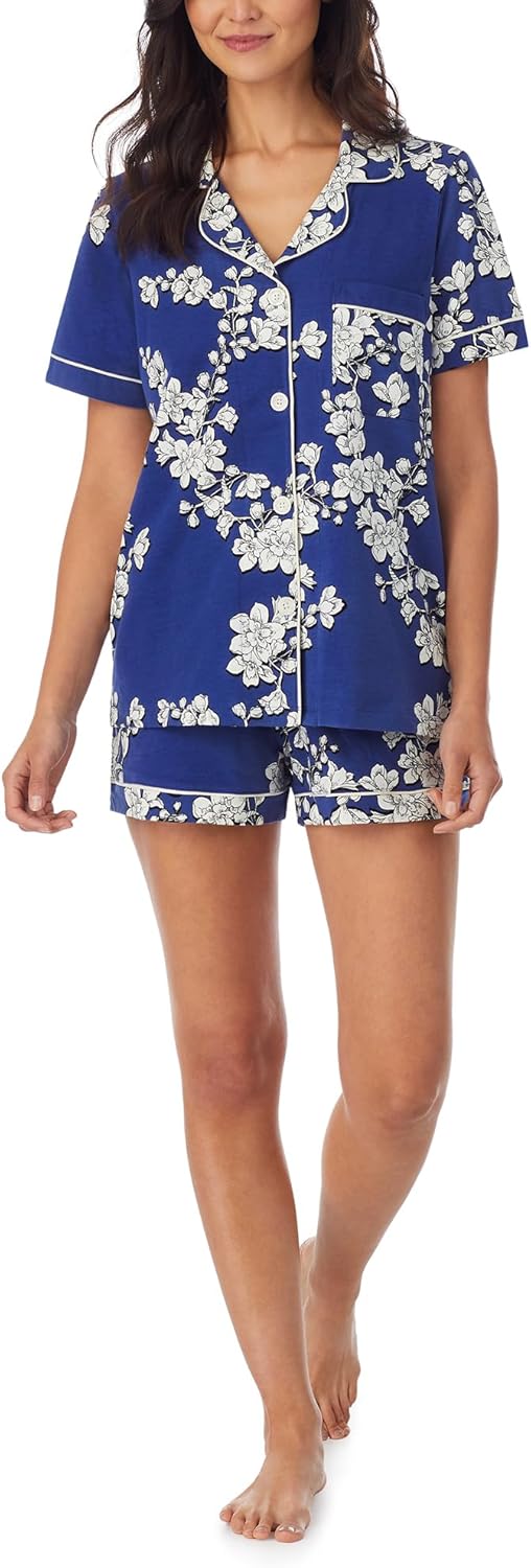 Bed Head PJs Womens Matching Pajamas - Soft Organic Short Sleeve Button Down PJ Shirt & Shorts Set - Sleepwear & Loungewear