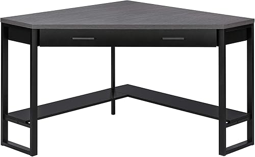 Miniatura 5 de Monarch Specialties Escritorio esquinero con almacenamiento y estante, mesa de estudio para computadora portátil, estación de trabajo para oficina