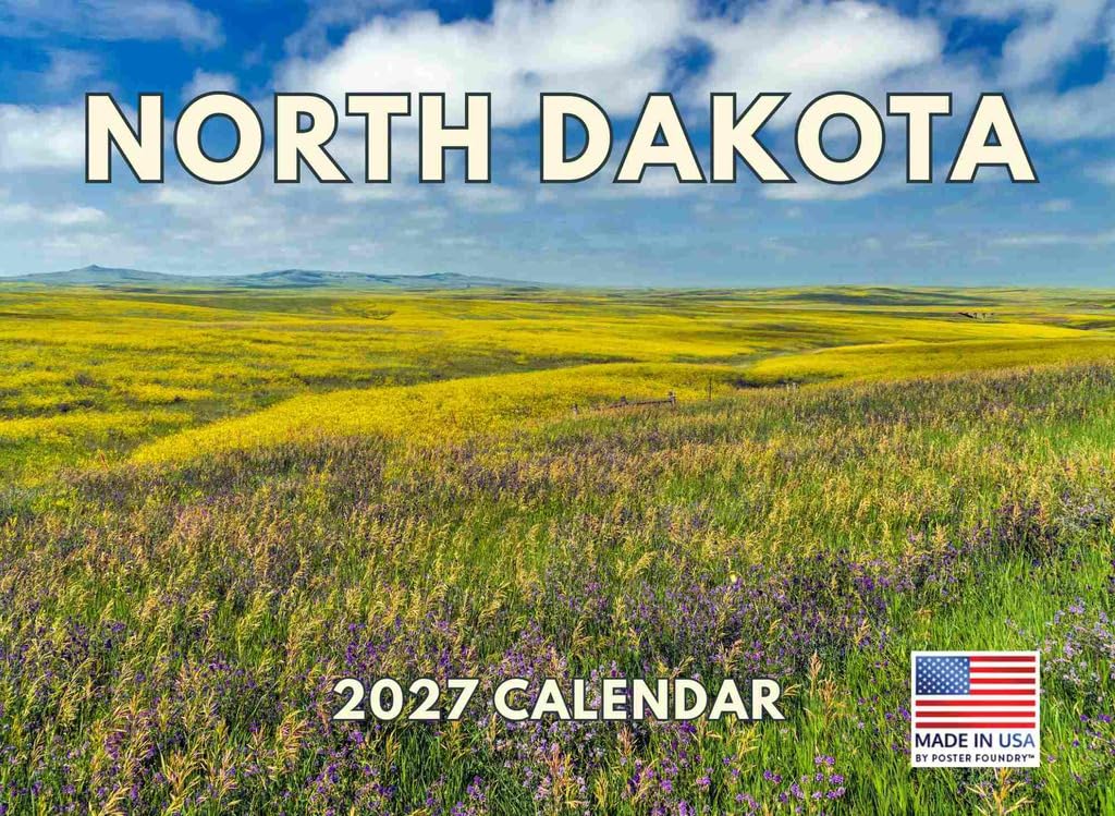 North Dakota Calendar 2027 Monthly Wall Calender 12 Month