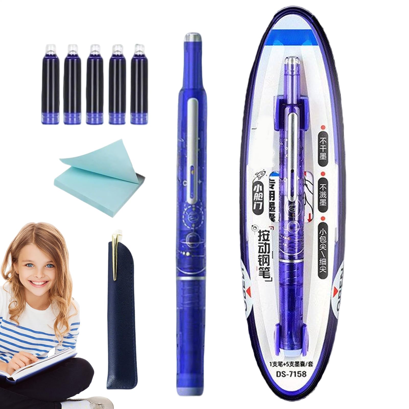 Stylo plume rétractable à encre pour calligraphie et journal intime - 8