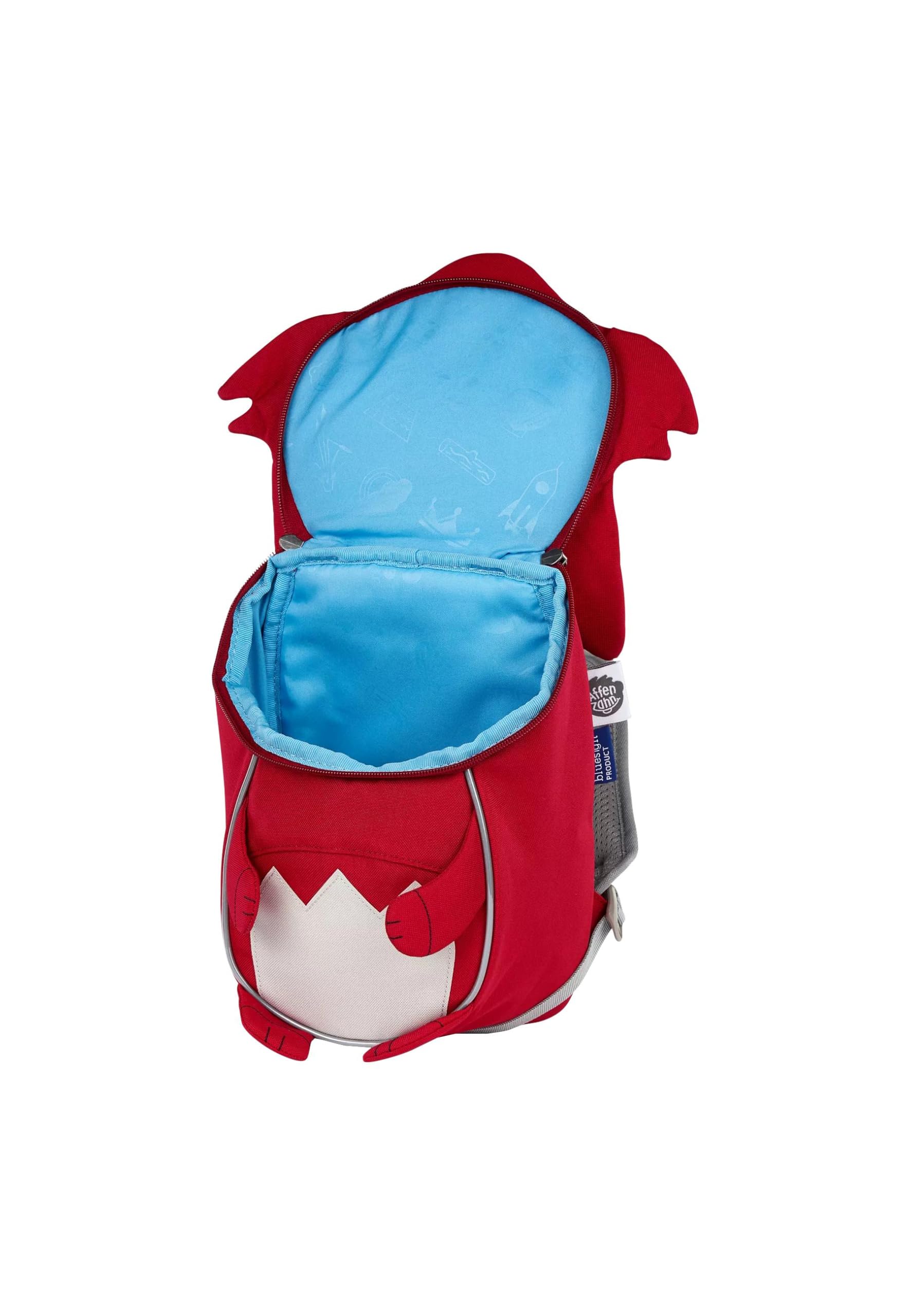 Affenzahn Kinderrucksack Kleiner Freund Fuchs - Rot | Ergonomischer Kindergarten-Rucksack für Kinder von 1 bis 3 Jahren mit Reflektoren, Ziehzunge und Namensschild