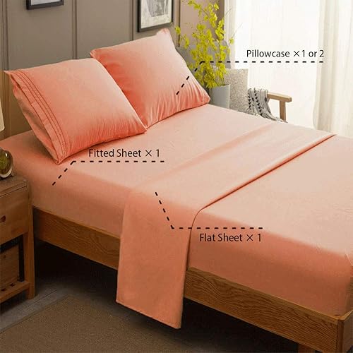 Miniatura 10 de SONORO KATE - Juego de sábanas de microfibra súper suave de 1800 hilos, sábanas egipcias, 16 in de profundidad de bolsillo, antiarrugas e
