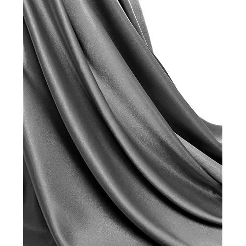 5 Yard Satin Fabric, 44" Wide, Charmeuse Sateen Cloth – Silver Gray