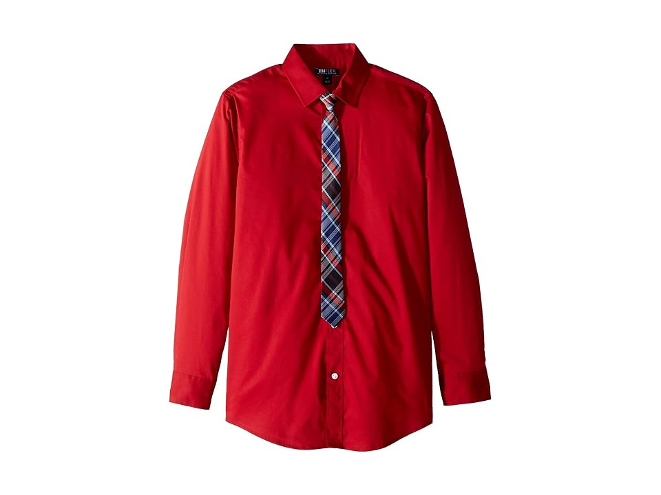 

Tommy Hilfiger Kids Stretch Solid Shirt w/ Tie (Big Kids) (Elaborate Red) Boy's Clothing