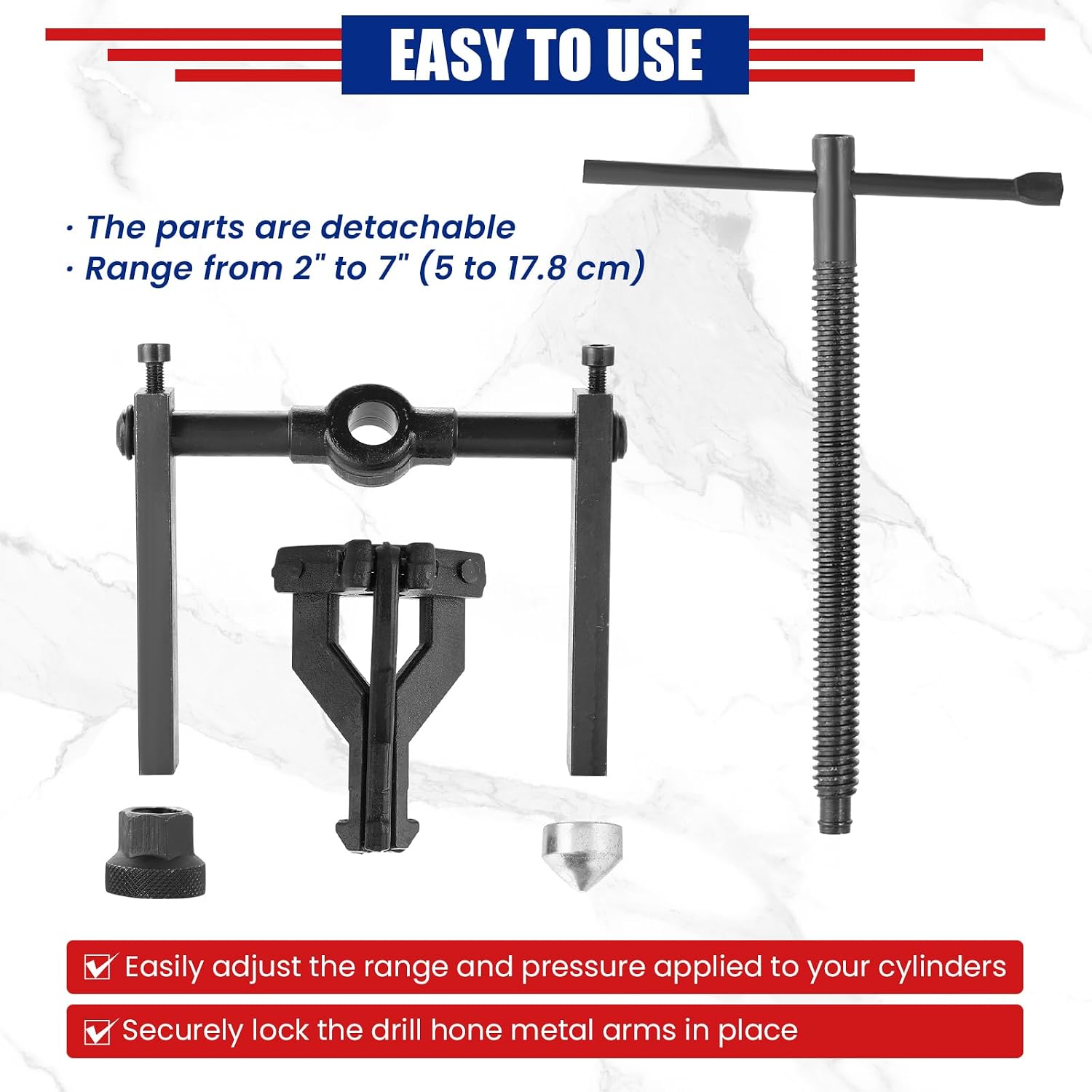 NYXOVA 3 Jaw Bearing Puller, Manual Internal Puller 3 Jaw Bearing Puller Set Extractor Wheel Bearing Puller Tool for Car SUV Motorcycle Motorbike