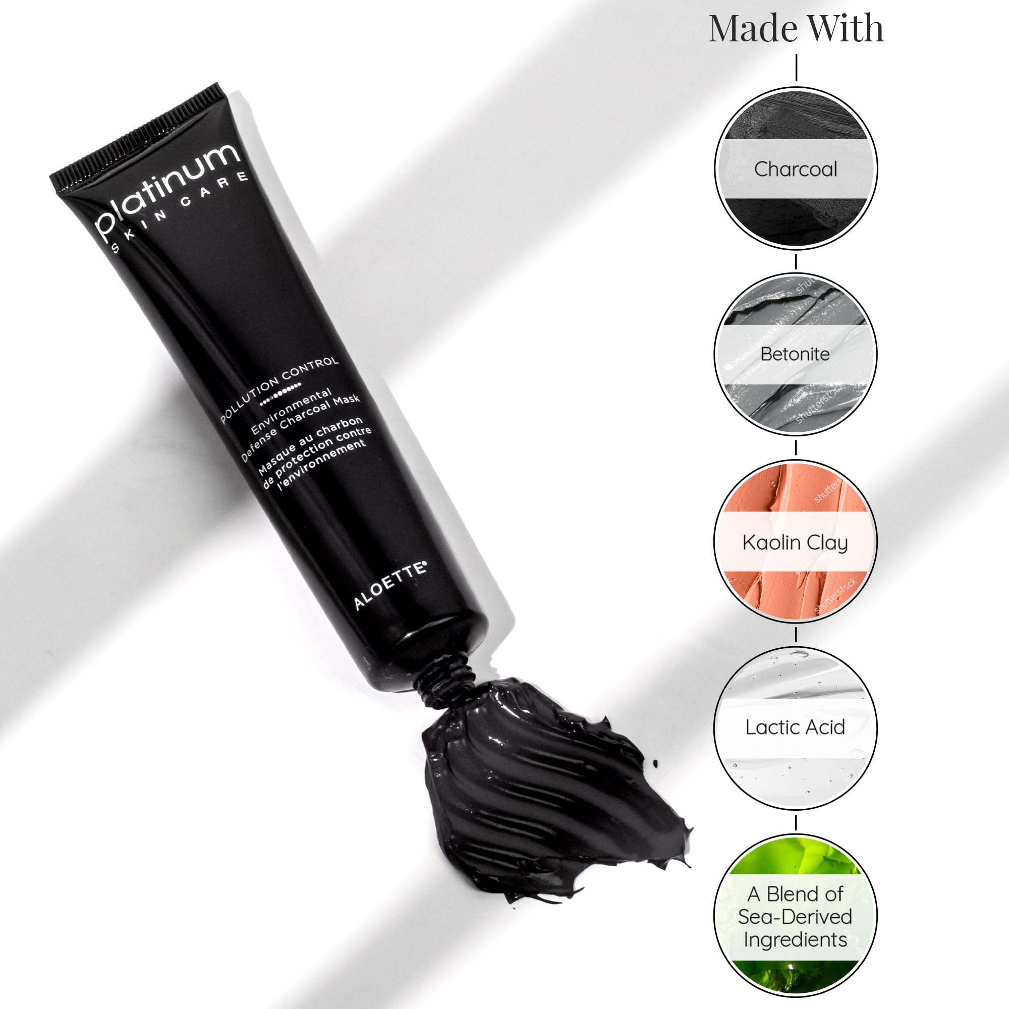 Aloette Deep Cleansing Charcoal Face Mask, Pollution Control - Detoxifying Pore Reducer for Oily Skin to Reduce Acne, Blemishes & Blackheads - Detox Facial Mask for Excess Oil, Dirt & Impurities