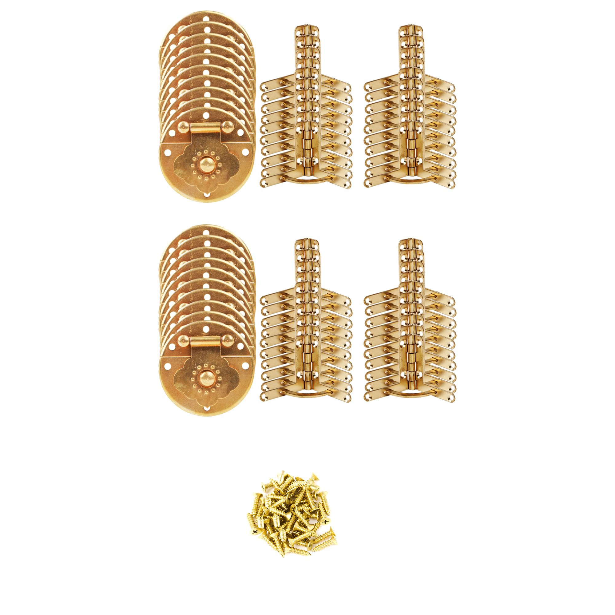 RDEXP 60PCS Hinge Foldable Quadrant Hinge Brass for Jewelry Wooden Box Gift Case