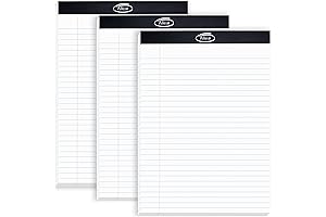 Perforated Wide Ruled Legal Notepads 8.5x11 Premium Blank, 3 Pack