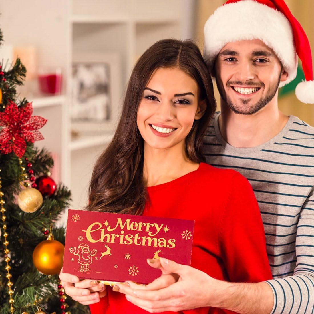 Christmas Cash Gift Envelopes, 2026 New Xmas Money Holders for Cash, Money Gift Card Holder with 6/10 Slots, Surprise Money Envelope for Men Women Girls Boys (Green-10 Slots, 5Pcs)