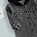 FYBITBO Toddler Kids Baby Girls Boys Hoodie Jean Jacket Shirt Retro Denim Jacket Button Down Coat Fall Fashion Outfits (Black,2-3T)