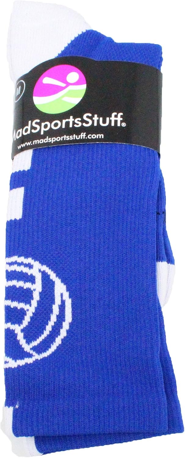 MadSportsStuff Volleyball Logo Crew Socks (Multiple Colors) : Sports & Outdoors