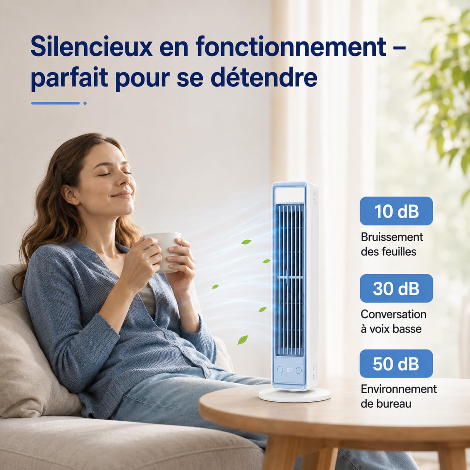 Polar Breeze Climatiseur, Mini Ventilateur Rafraîchisseur D'Air Personnel Avec Technologie CoolFlow™, Parfait pour le bureau, la chambre et la maison