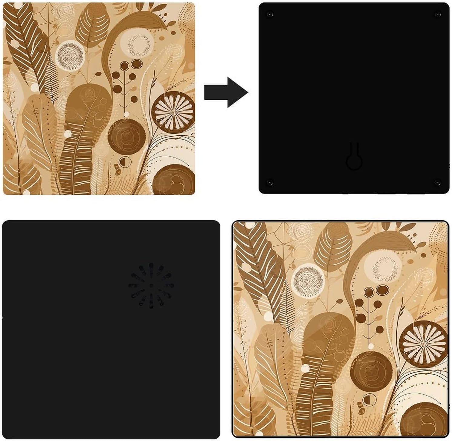 Beige and Brown Music Refrigerator Sticker image 3