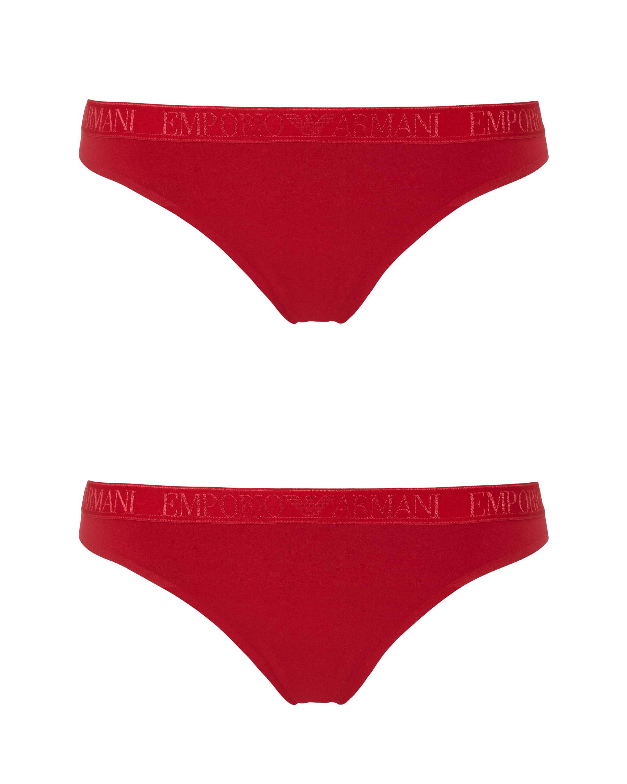 EMPORIO ARMANI Woman's Iconic Microfiber 2-Pack Thong RED XL