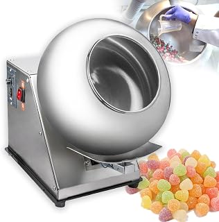 Automatic Tablet Coating Machine, Chocolate Coating Polishing Machine Chocolate Coater for Making Chocolate Covered Almonds,300mm/11.81in
